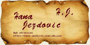 Hana Jezdović vizit kartica